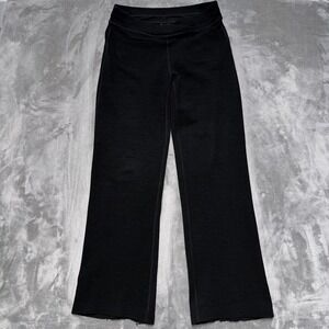 Ibex Wool Blend Pants Women Medium Black USA Made Merino Straight Leg Activewear